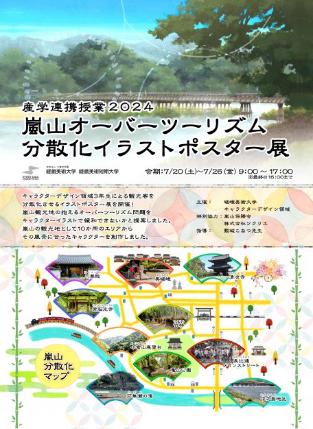 7/20～26 嵯峨美術大学キャラクターデザイン領域が「嵐山オーバーツーリズム分散化イラストポスター展」を開催します。0