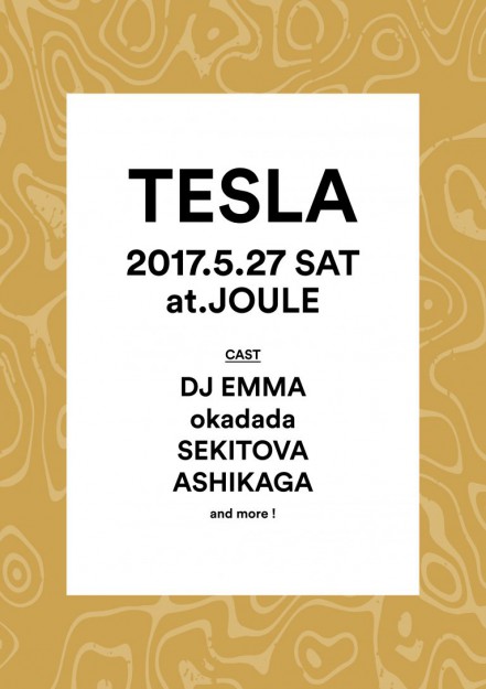5/27卒業生藤井慎一さんが、CLUB JOULE(大阪)で開催される「TESLA」で映像作品を発表されます。0